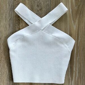 babaton sculpt knit criss cross top